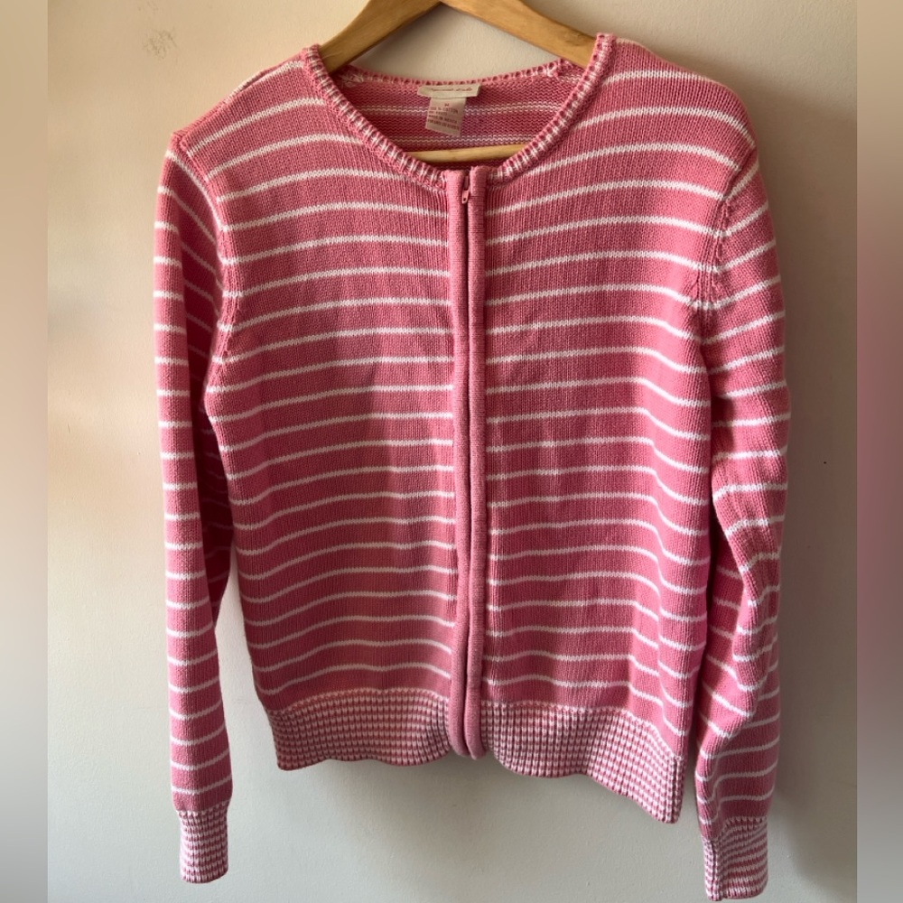 Crystal Cobe Pink Striped Sweater Cotton M